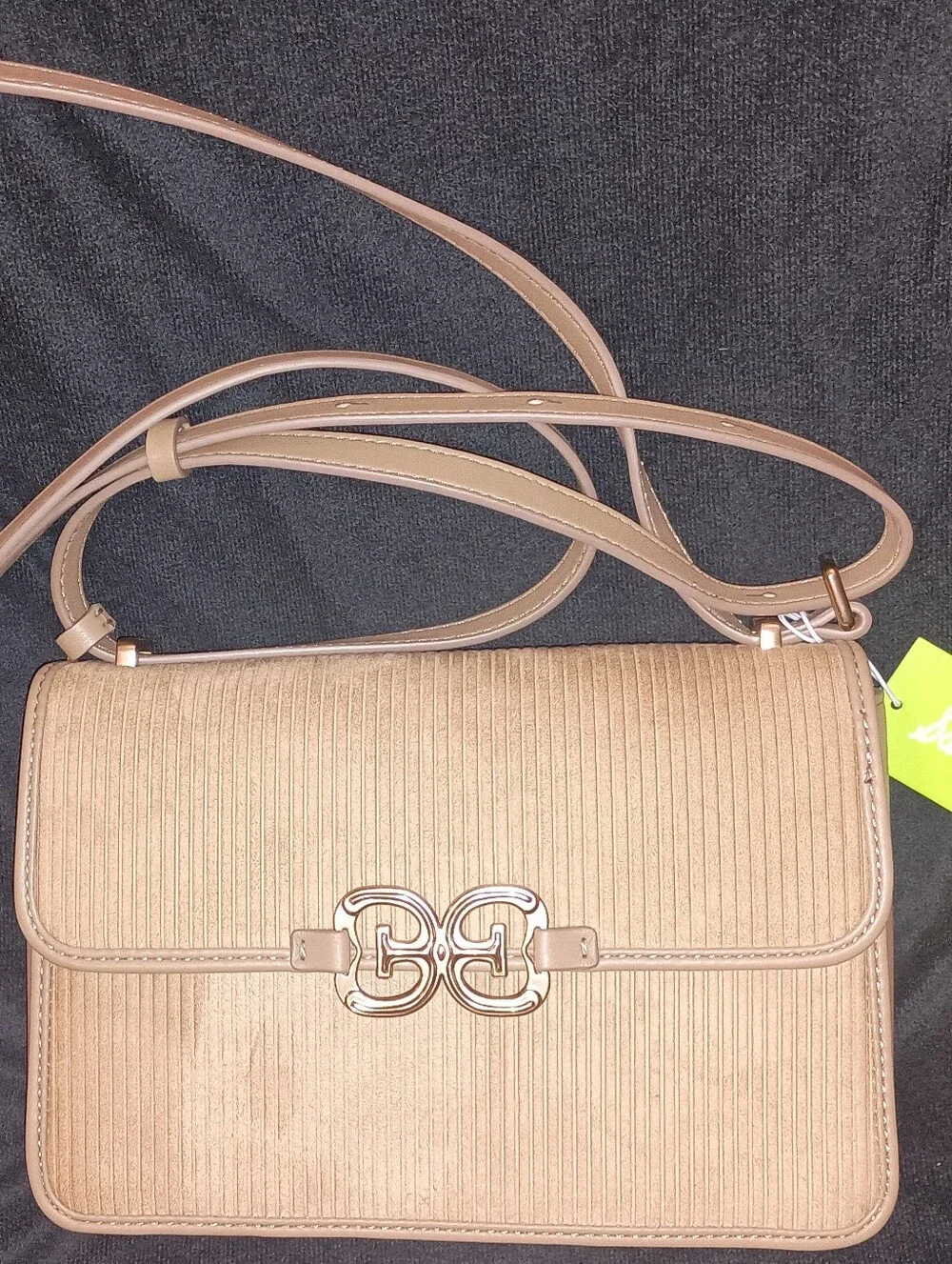 NWT Sam Edelman Crossbody/Over-the-Shoulder Handbag Lt.Brown Corderoy Long Strap